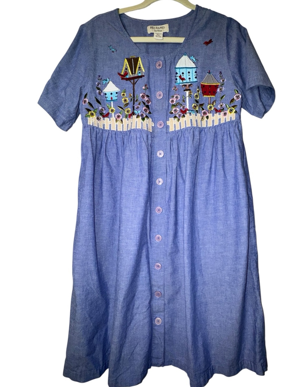 Bechamel Embroidered Birdhouse Cotton Cottagecore Dress PS - Picture 2 of 9